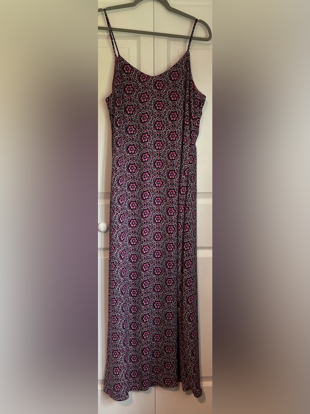 Catherine Malandrino Bohemian Zaleidoscope Pattern Spaghetti Strap Maxi Dress